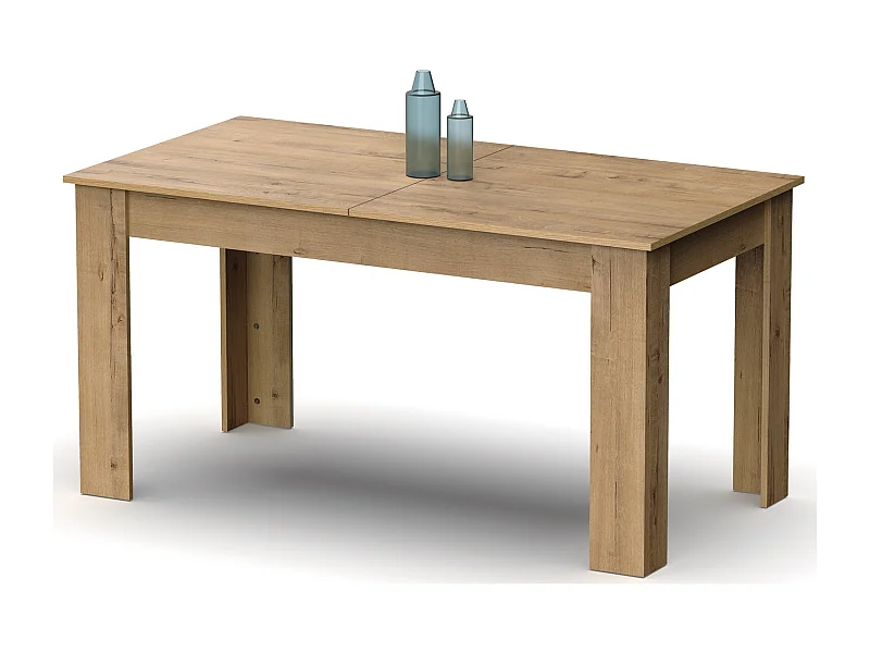 Mesa Comedor extensible en aglomerado y melamina color Roble dorado - Longitud 140-195 x Profundidad 80 x Altura 77 cm