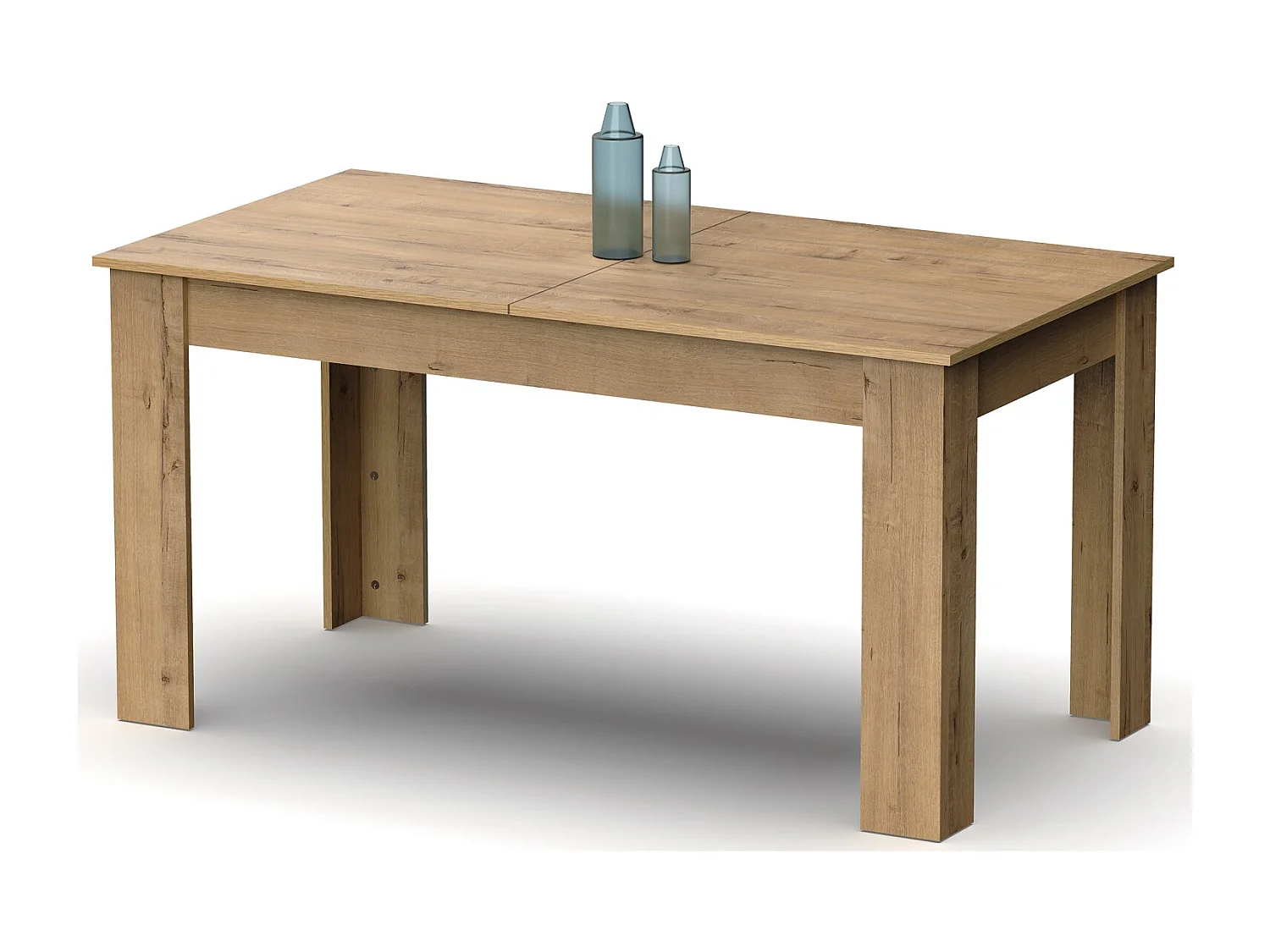 Mesa Comedor extensible en aglomerado y melamina color Roble dorado - Longitud 140-195 x Profundidad 80 x Altura 77 cm