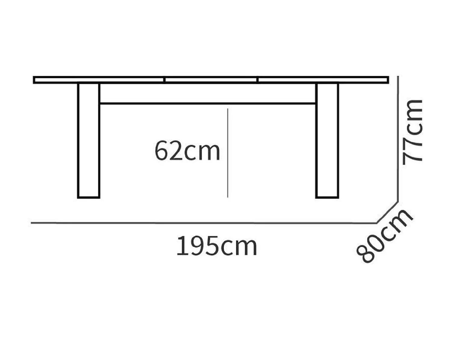 Mesa Comedor extensible en aglomerado y melamina color Roble dorado - Longitud 140-195 x Profundidad 80 x Altura 77 cm