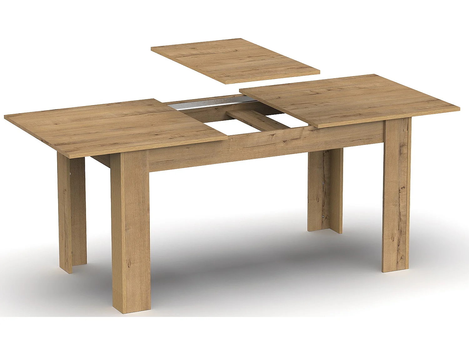 Mesa Comedor extensible en aglomerado y melamina color Roble dorado - Longitud 140-195 x Profundidad 80 x Altura 77 cm