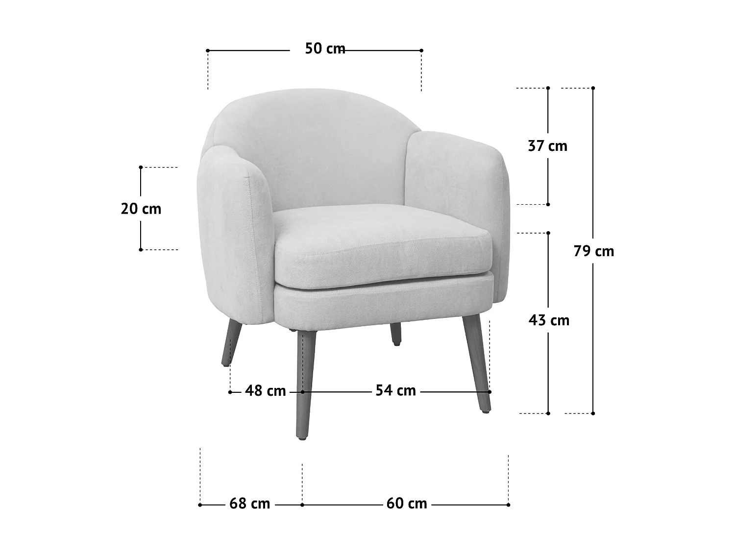 Fauteuil rembourré accoudoirs moderne