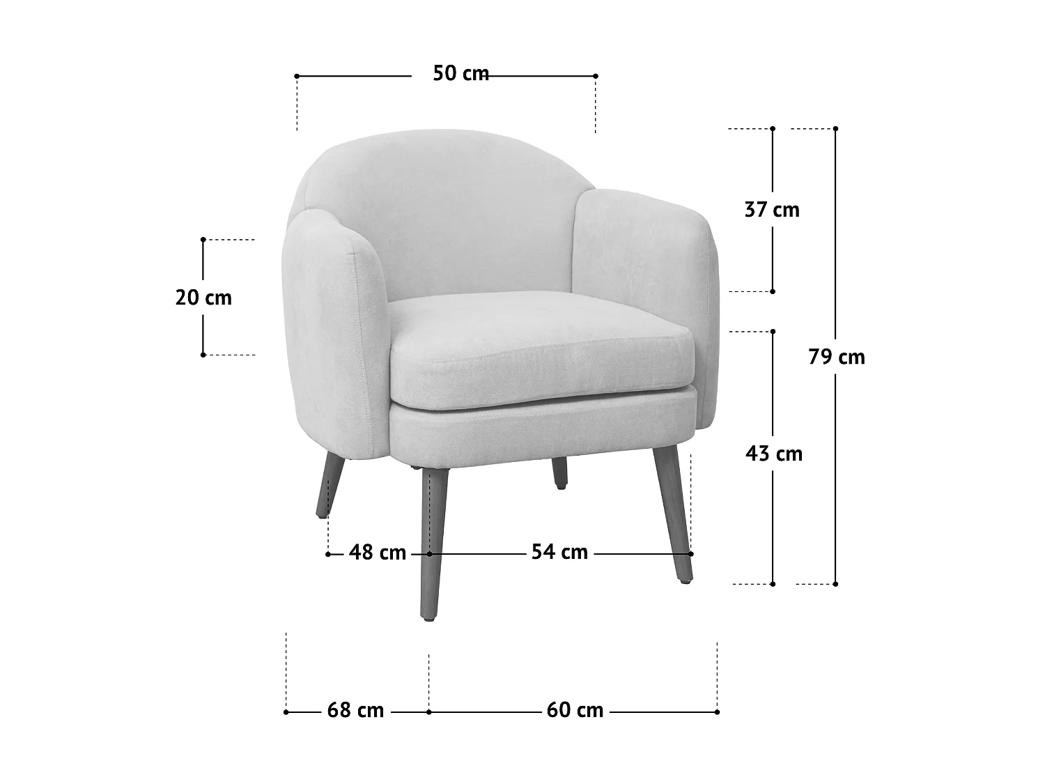Fauteuil rembourré accoudoirs moderne