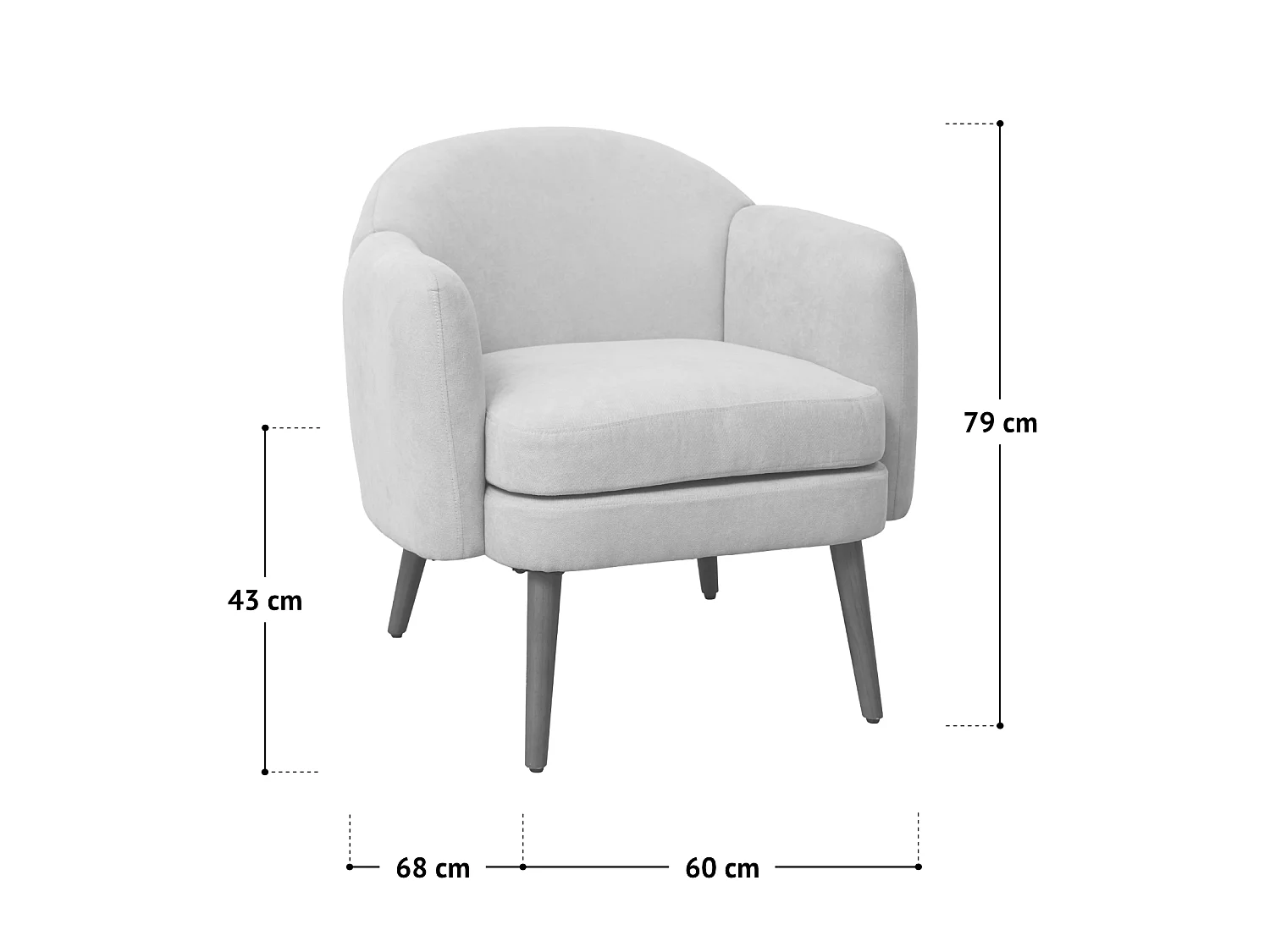 Fauteuil rembourré accoudoirs moderne
