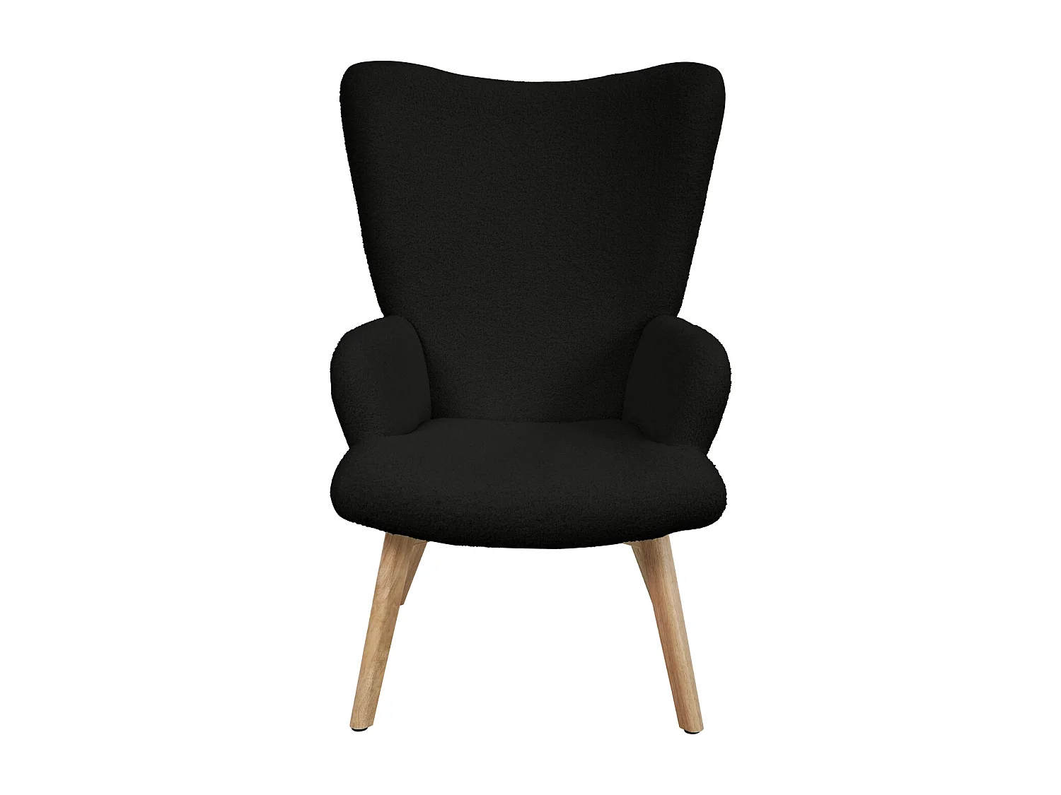 SVITA OLAV fauteuil à oreilles chaise de relaxation accoudoir dossier haut moderne marron clair