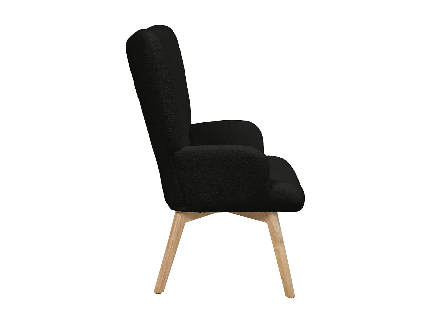 SVITA OLAV fauteuil à oreilles chaise de relaxation accoudoir dossier haut moderne marron clair