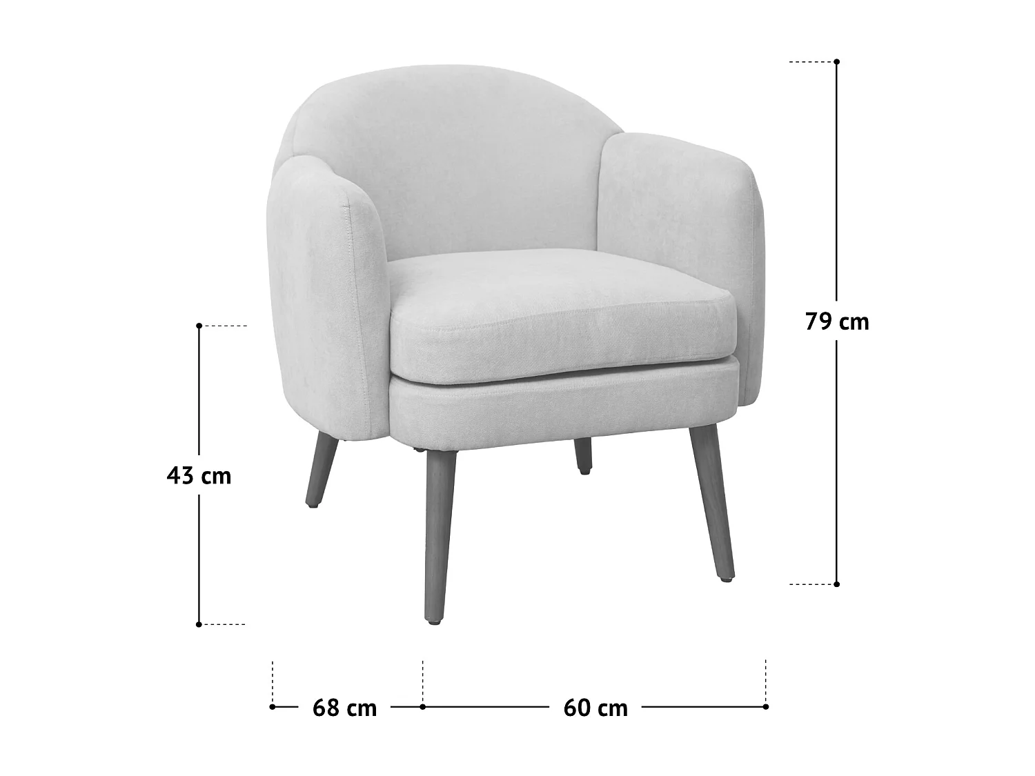 Fauteuil rembourré accoudoirs moderne