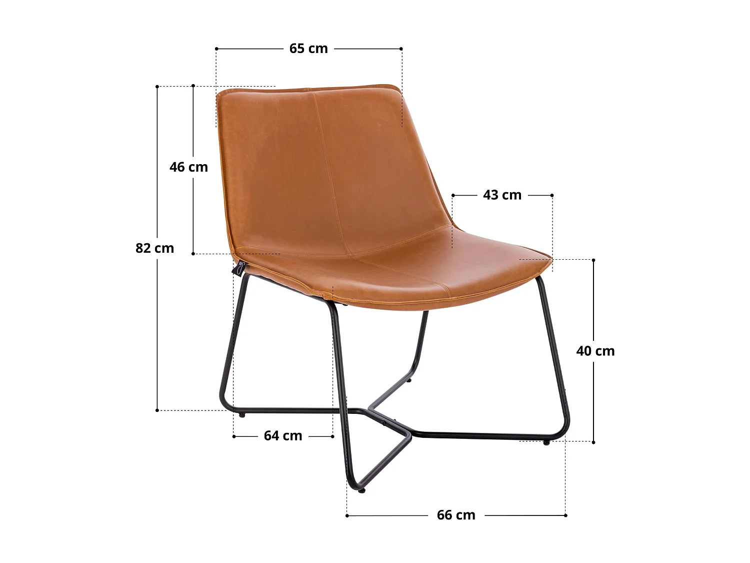 LOUNGESESSEL RON Kunstleder Braun