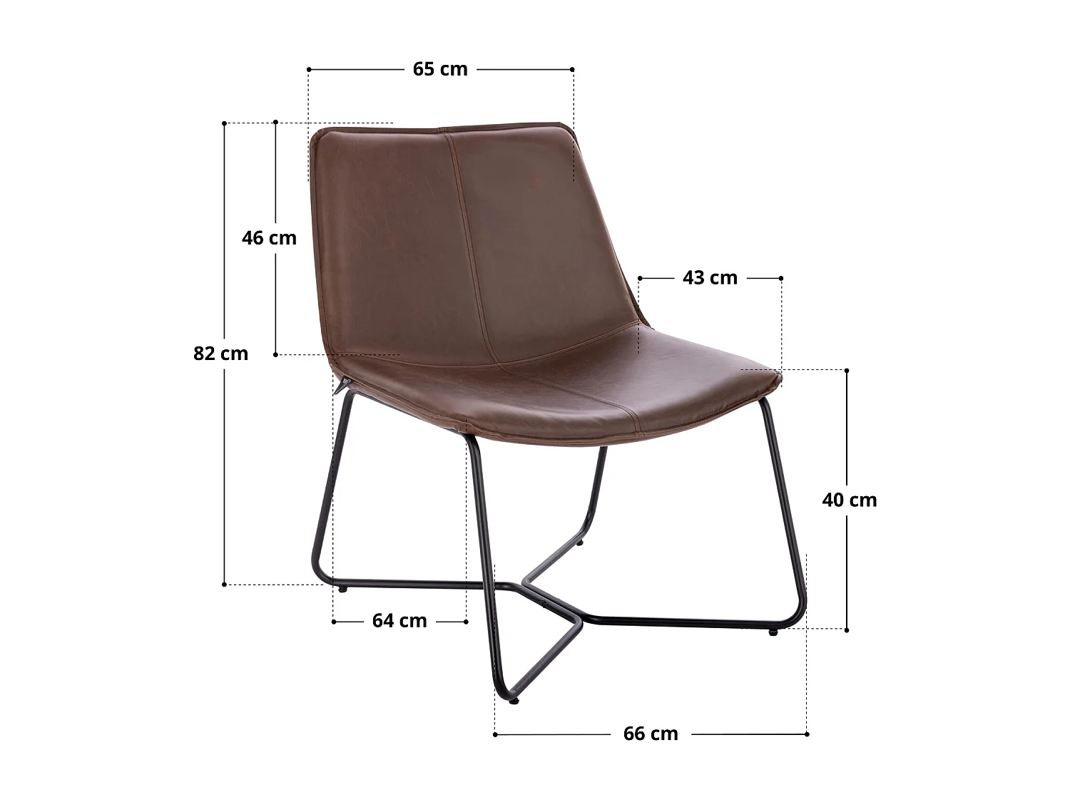 LOUNGESESSEL RON Kunstleder Braun