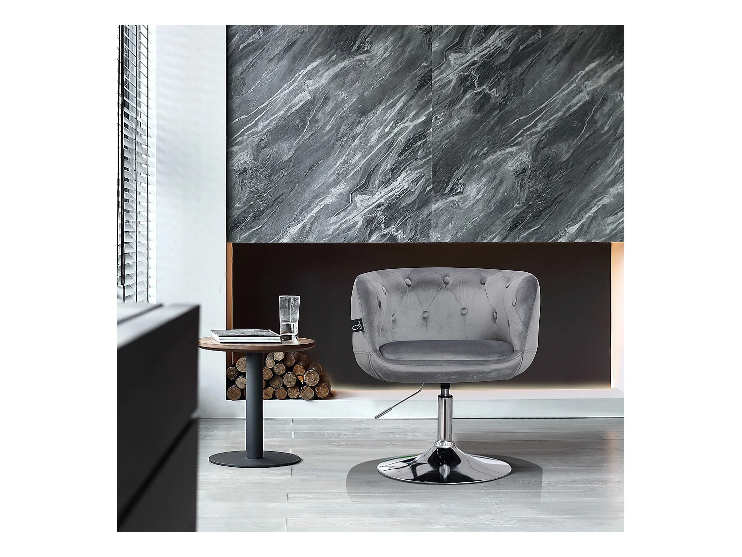 COCKTAILSESSEL PANAMA Samt Grau