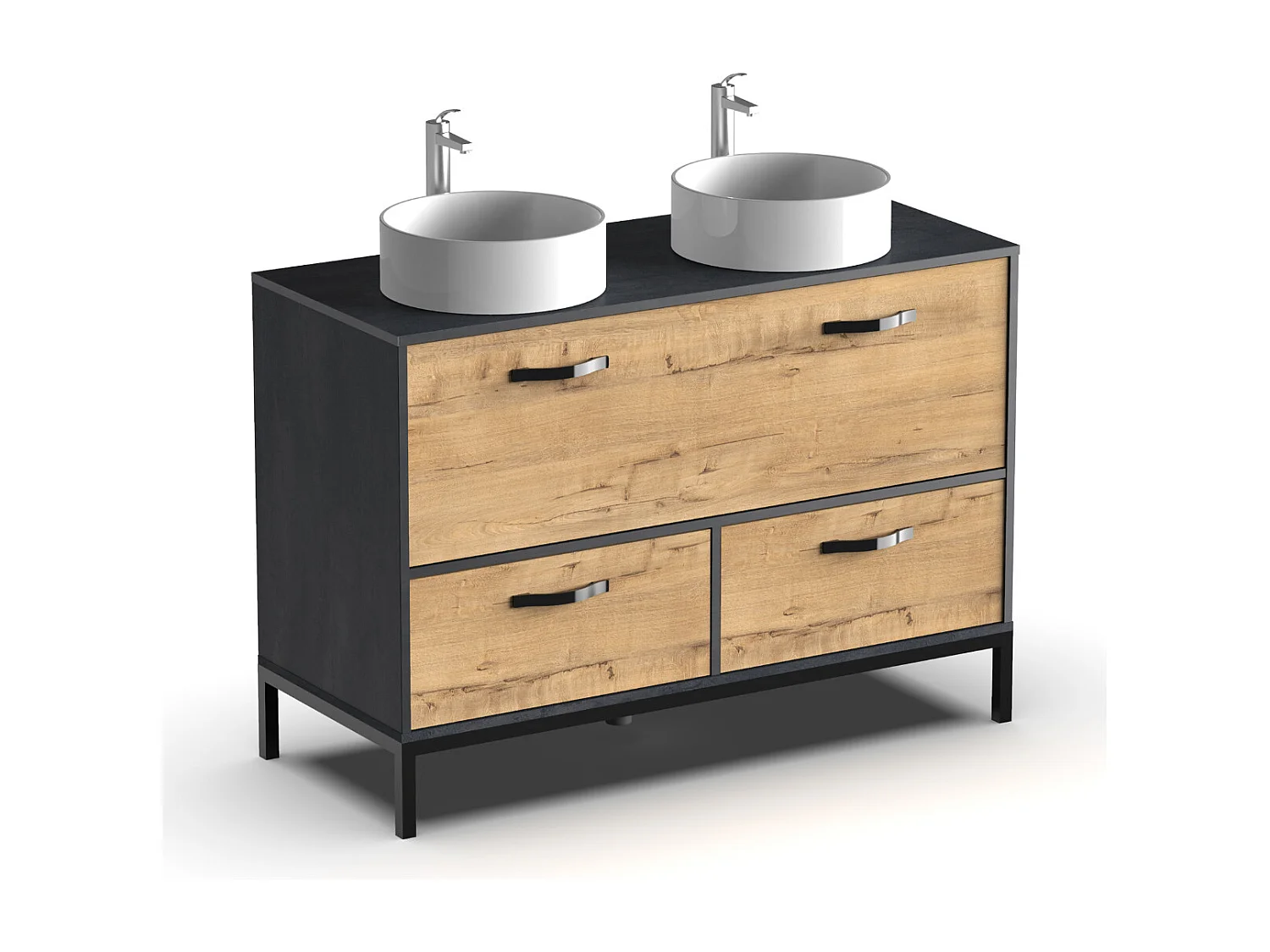 Mueble Lavabo para Baño color imitación Mármol, Roble