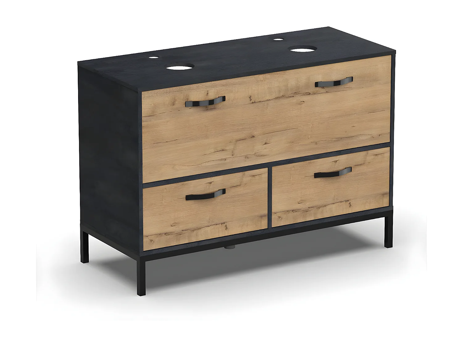 Mueble Lavabo para Baño color imitación Mármol, Roble