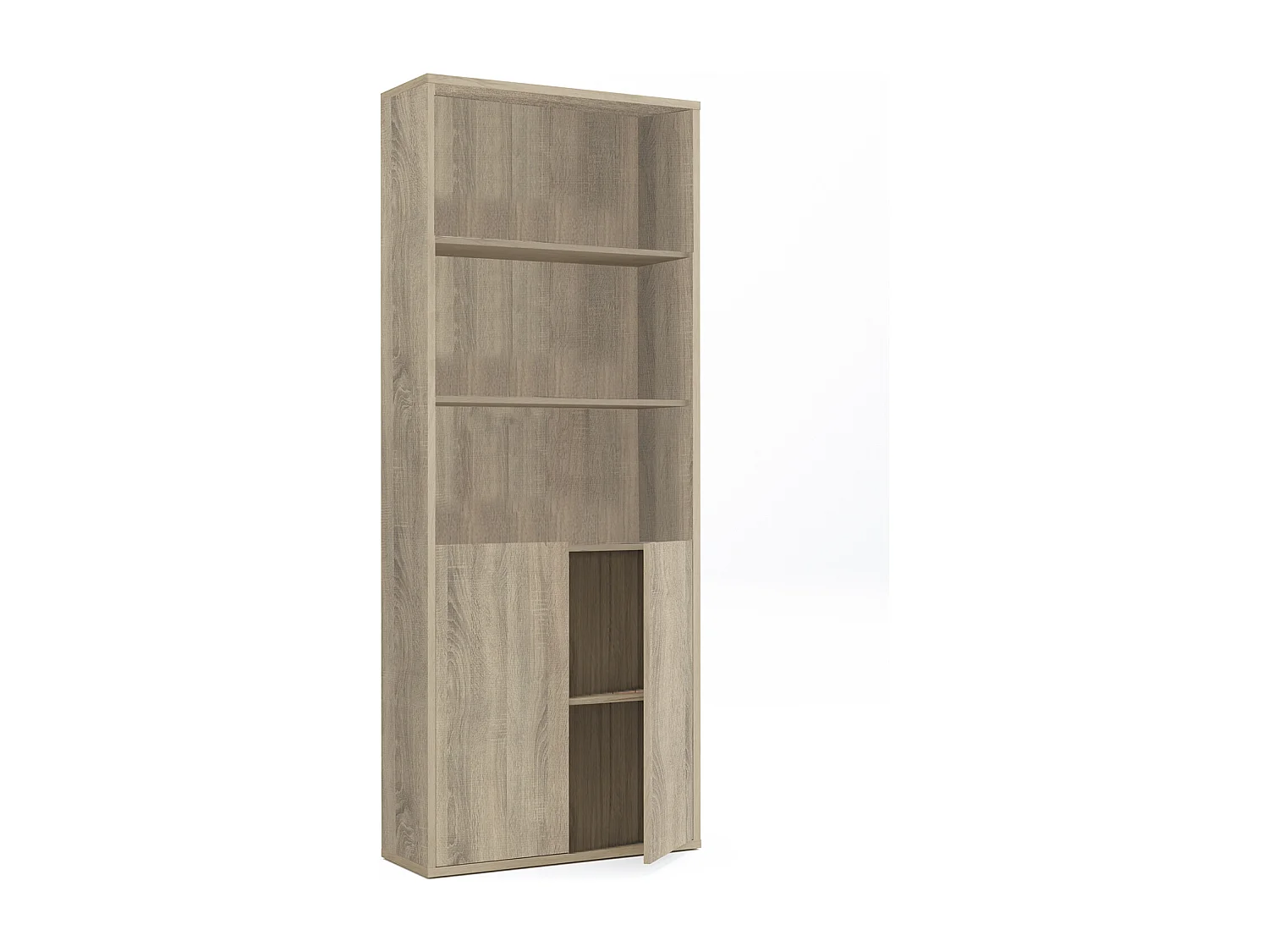 Biblioteca / Estantería de almacenamiento, color Cambrian - Altura 196.5 x Longitud 75.5 x Profundidad 33 cm