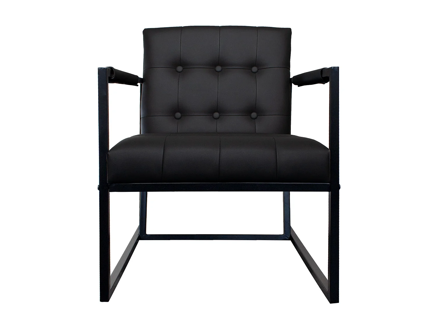 chaise cocktail JONES chaise longue rembourrée avec structure en acier simili cuir noir