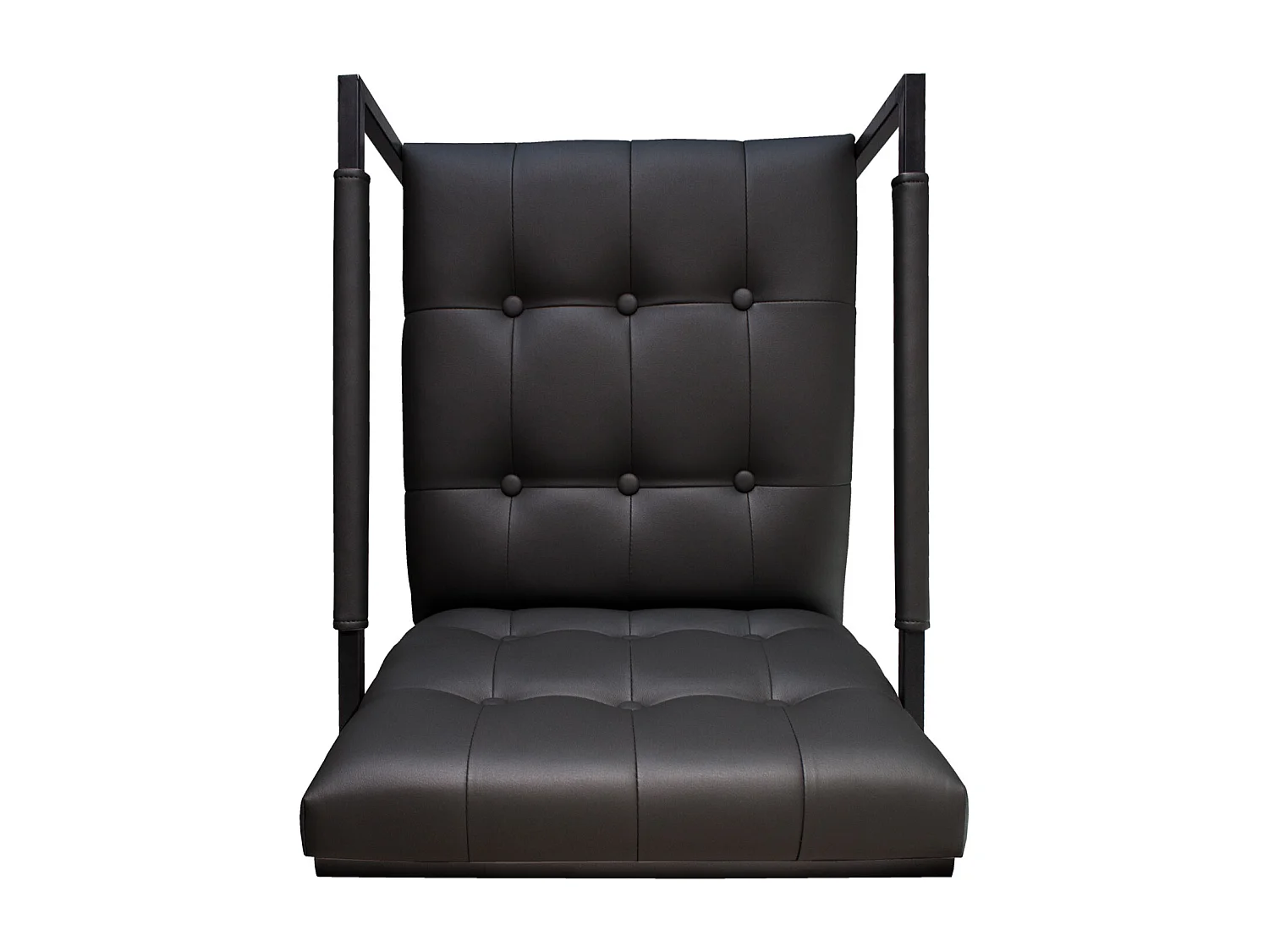 chaise cocktail JONES chaise longue rembourrée avec structure en acier simili cuir noir