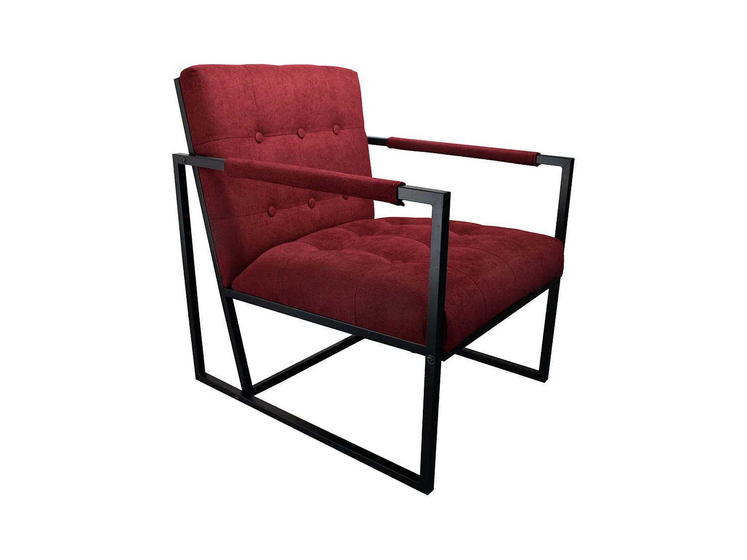 chaise cocktail JONES chaise longue rembourrée avec structure en acier tissu rouge