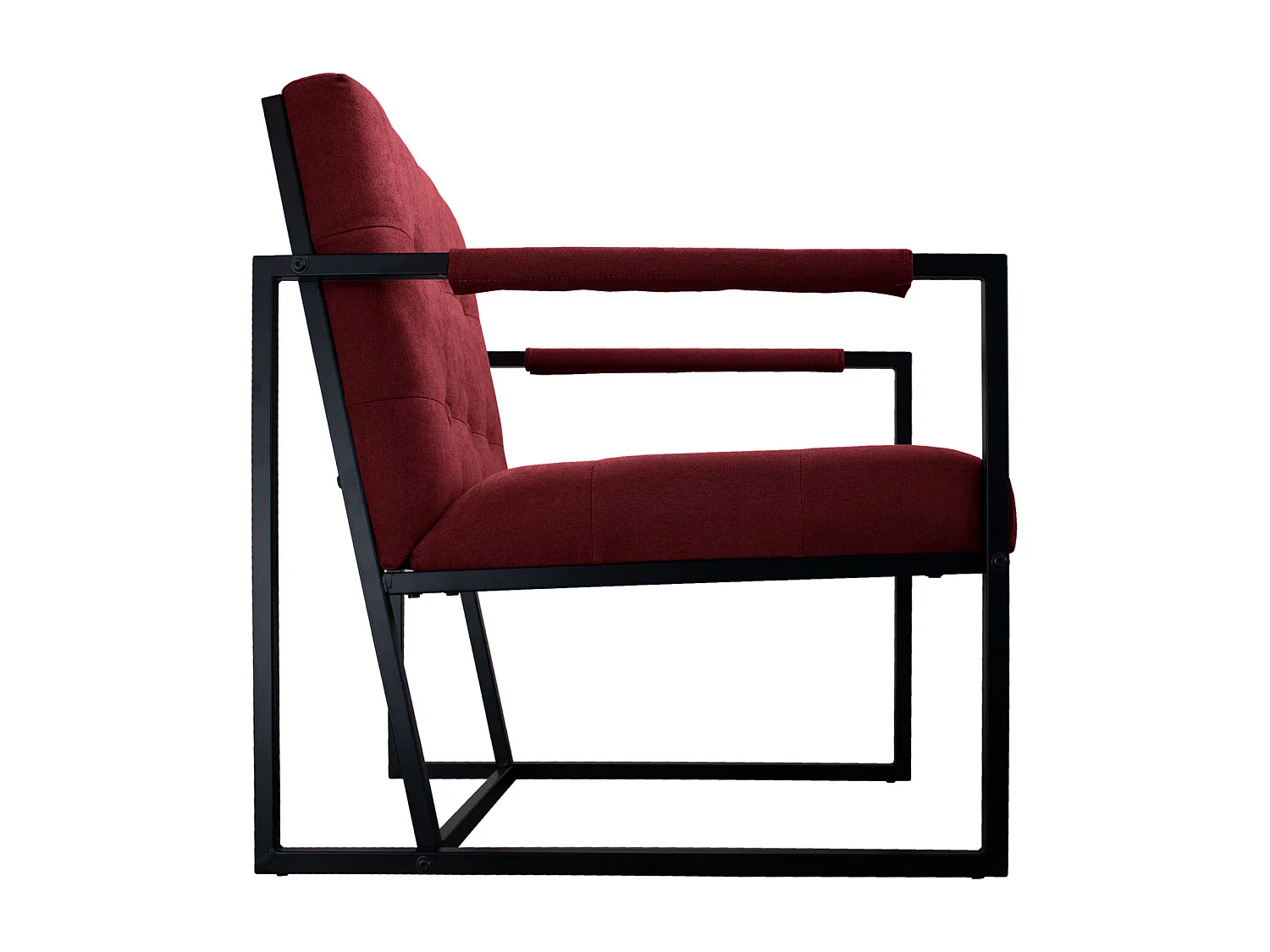 chaise cocktail JONES chaise longue rembourrée avec structure en acier tissu rouge