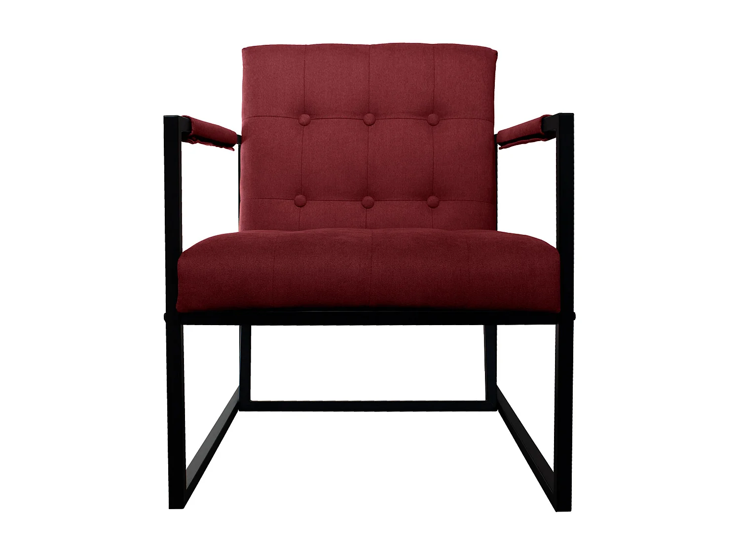 chaise cocktail JONES chaise longue rembourrée avec structure en acier tissu rouge