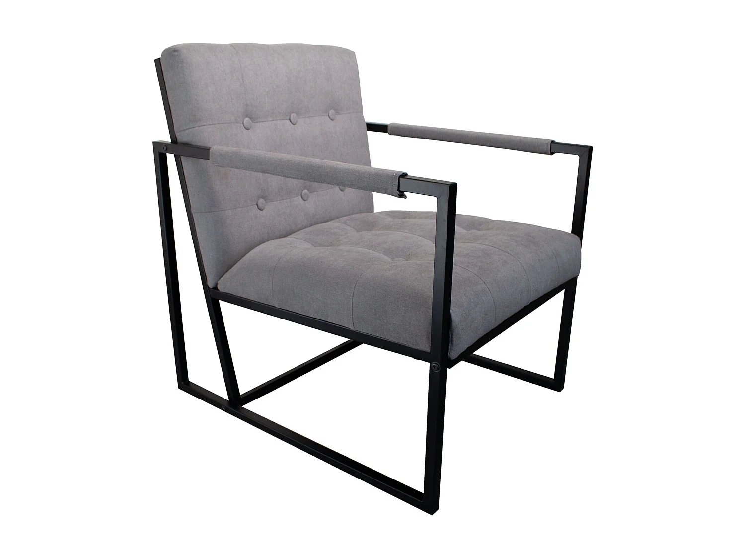 chaise cocktail JONES chaise longue rembourrée avec structure en acier tissu gris clair