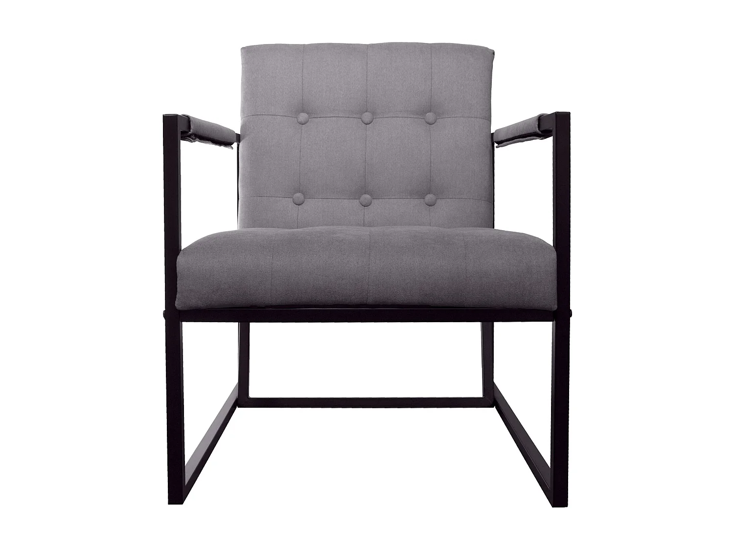 chaise cocktail JONES chaise longue rembourrée avec structure en acier tissu gris clair