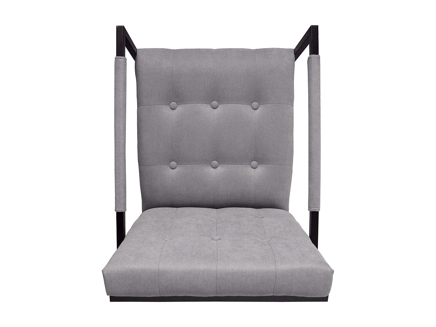chaise cocktail JONES chaise longue rembourrée avec structure en acier tissu gris clair
