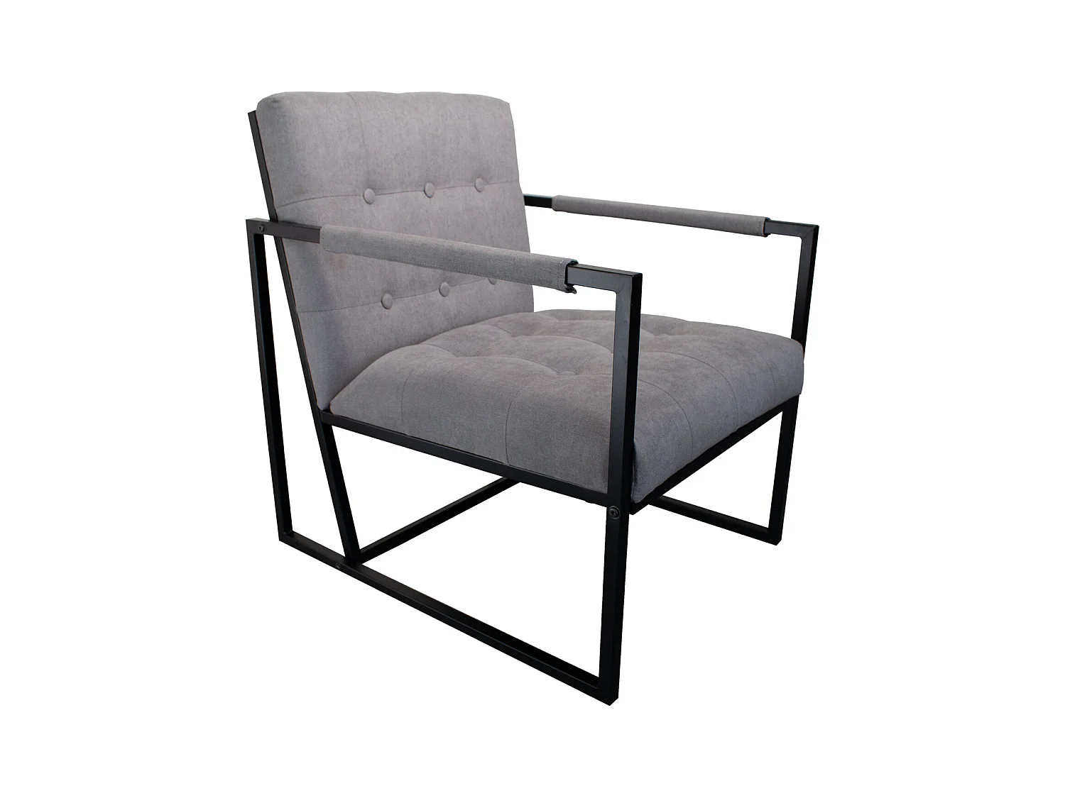 chaise cocktail JONES chaise longue rembourrée avec structure en acier tissu gris clair
