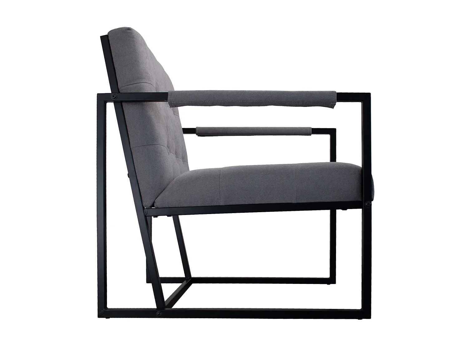 chaise cocktail JONES chaise longue rembourrée avec structure en acier tissu gris clair
