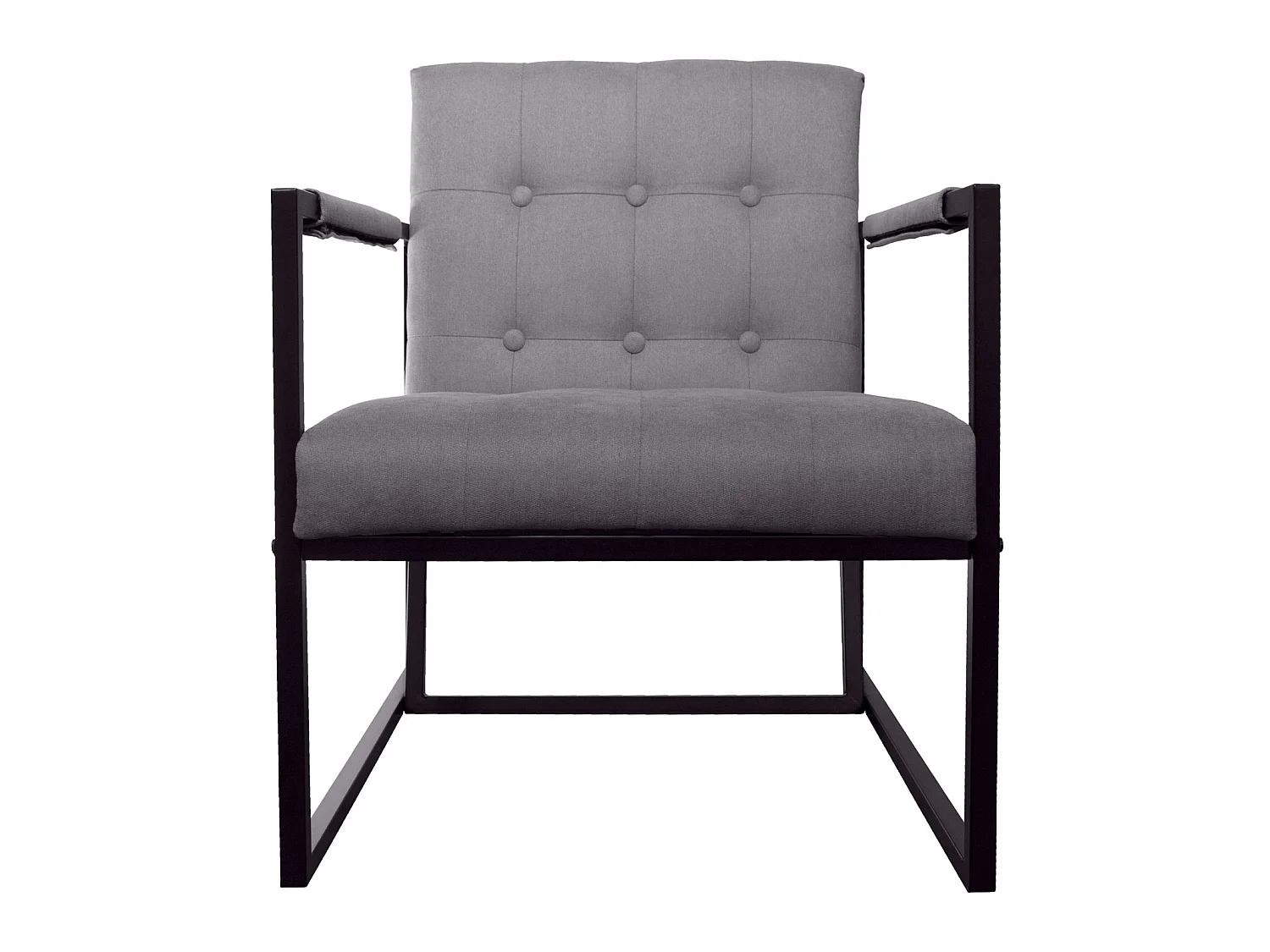 chaise cocktail JONES chaise longue rembourrée avec structure en acier tissu gris clair