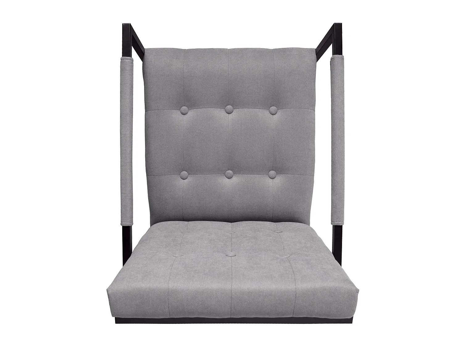 chaise cocktail JONES chaise longue rembourrée avec structure en acier tissu gris clair
