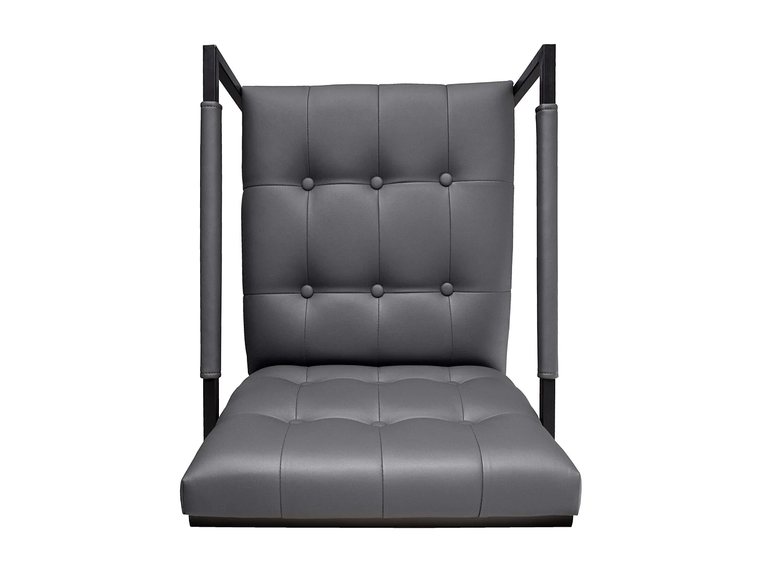 chaise cocktail JONES chaise longue rembourrée avec structure en acier simili cuir gris foncé