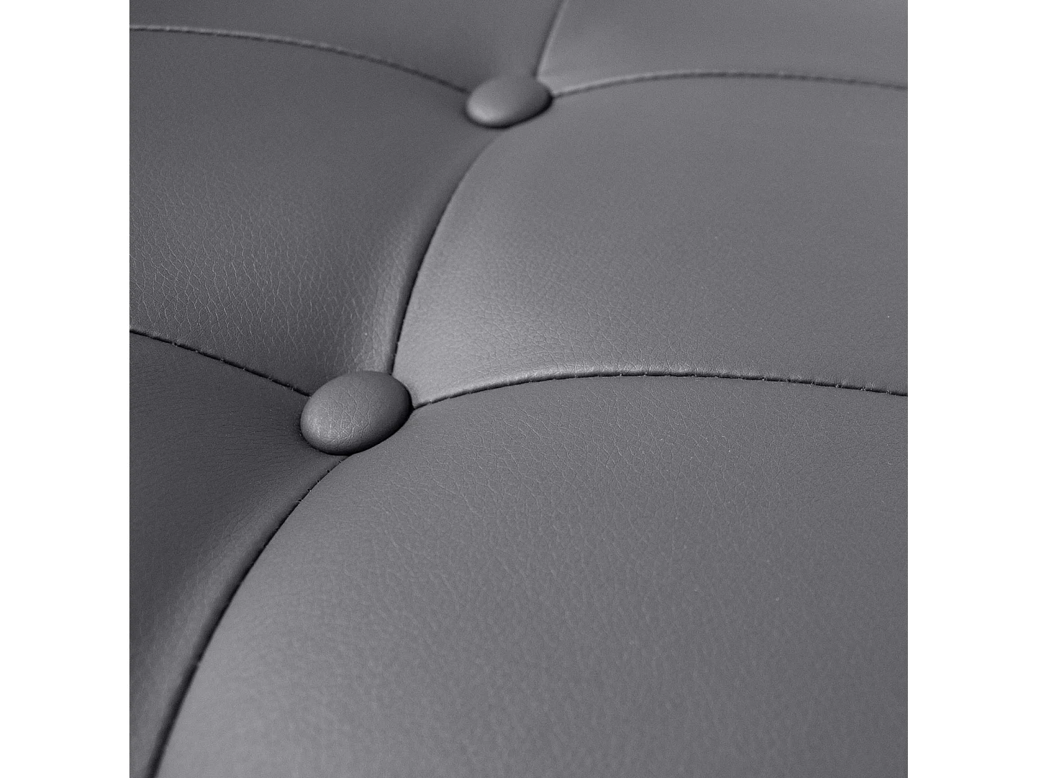 chaise cocktail JONES chaise longue rembourrée avec structure en acier simili cuir gris foncé