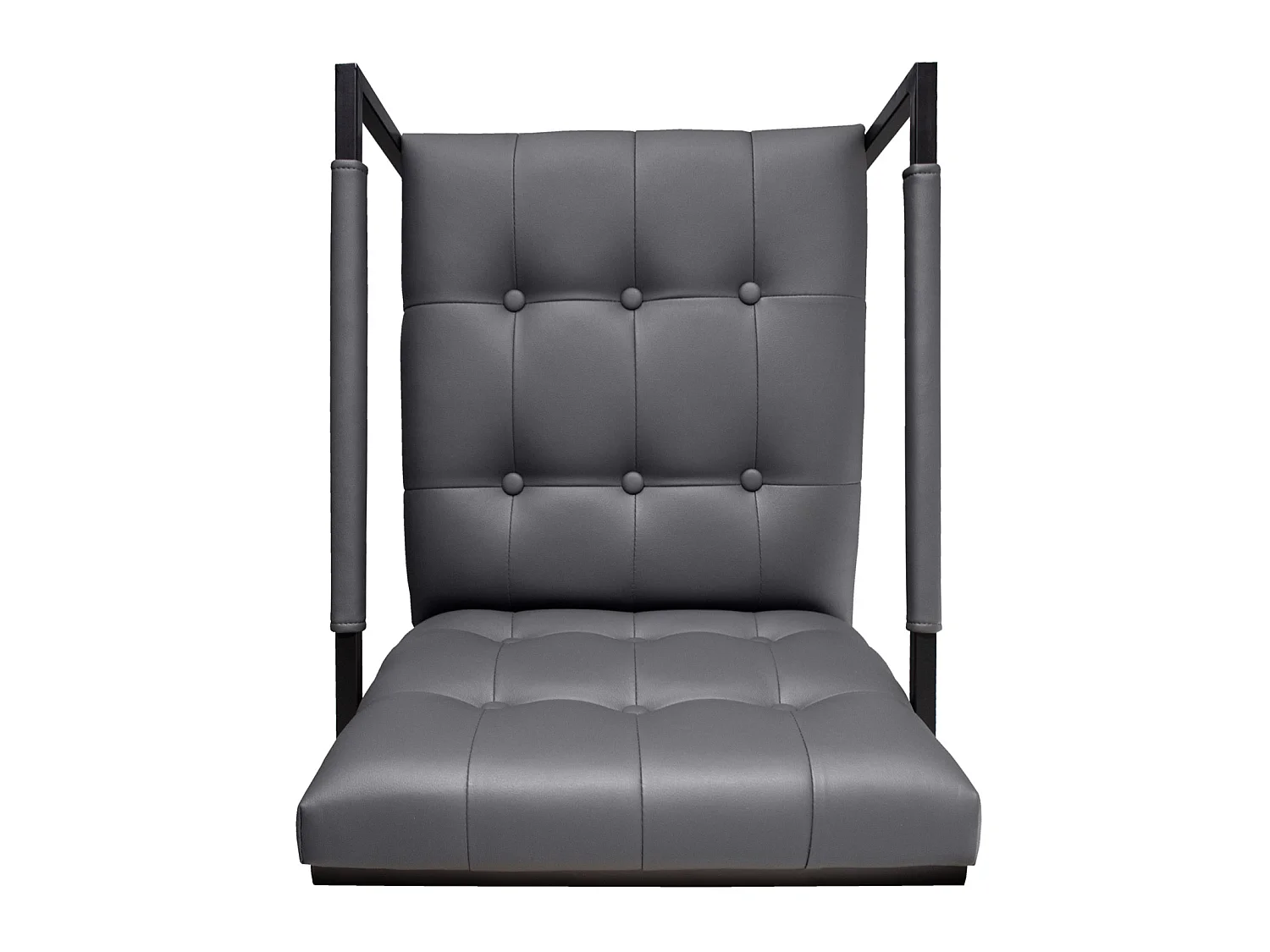 chaise cocktail JONES chaise longue rembourrée avec structure en acier simili cuir gris foncé