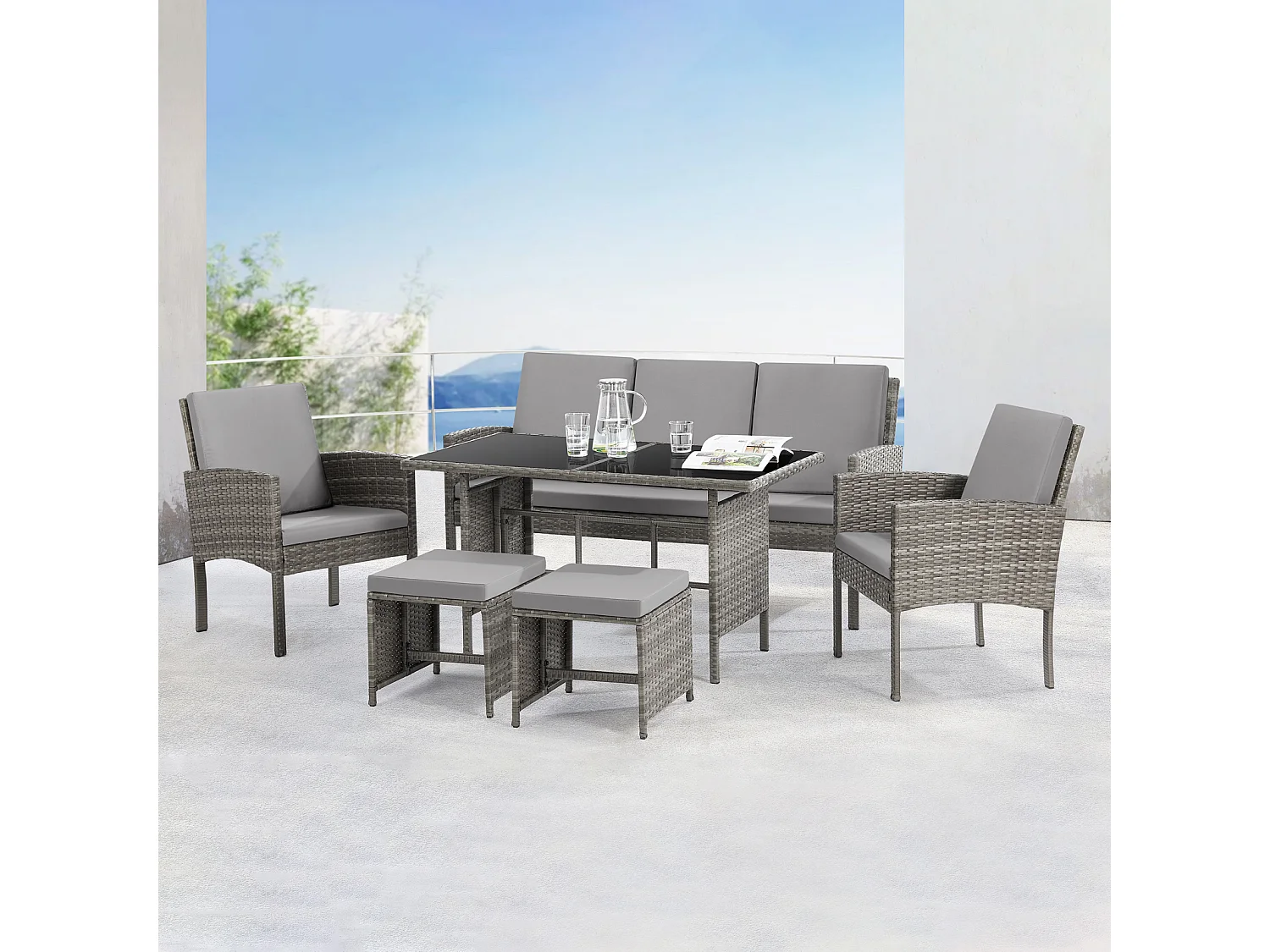 Meuble de jardin en poly rotin