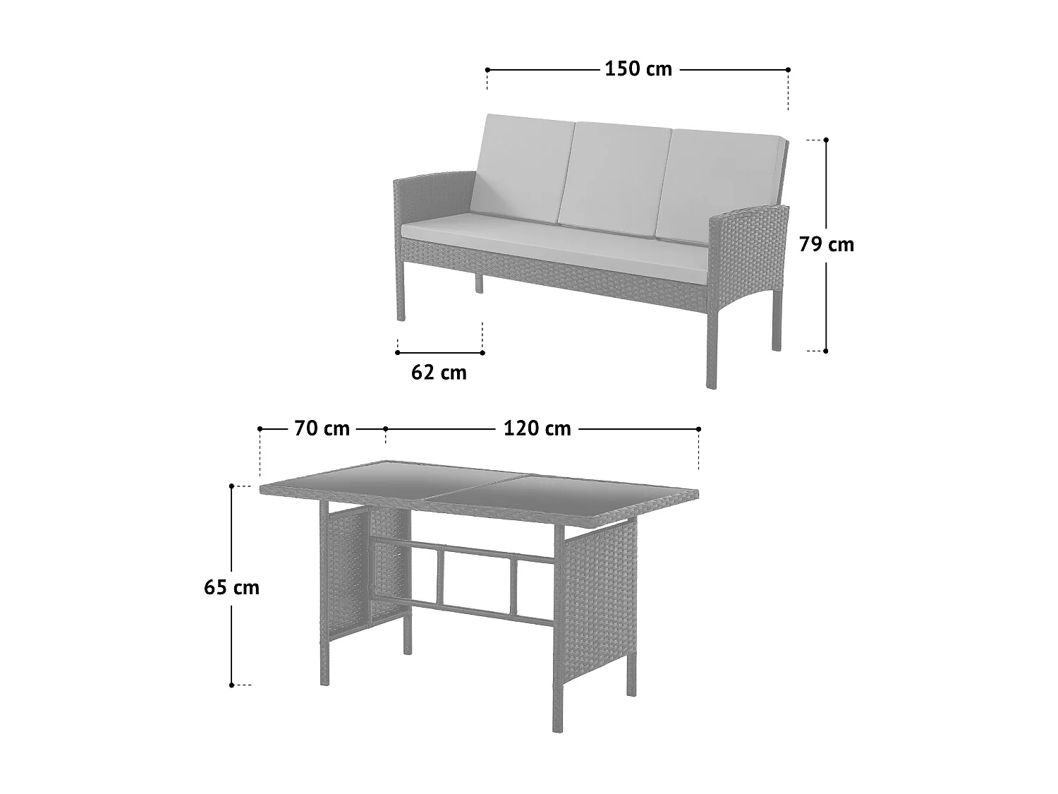 Meuble de jardin en poly rotin