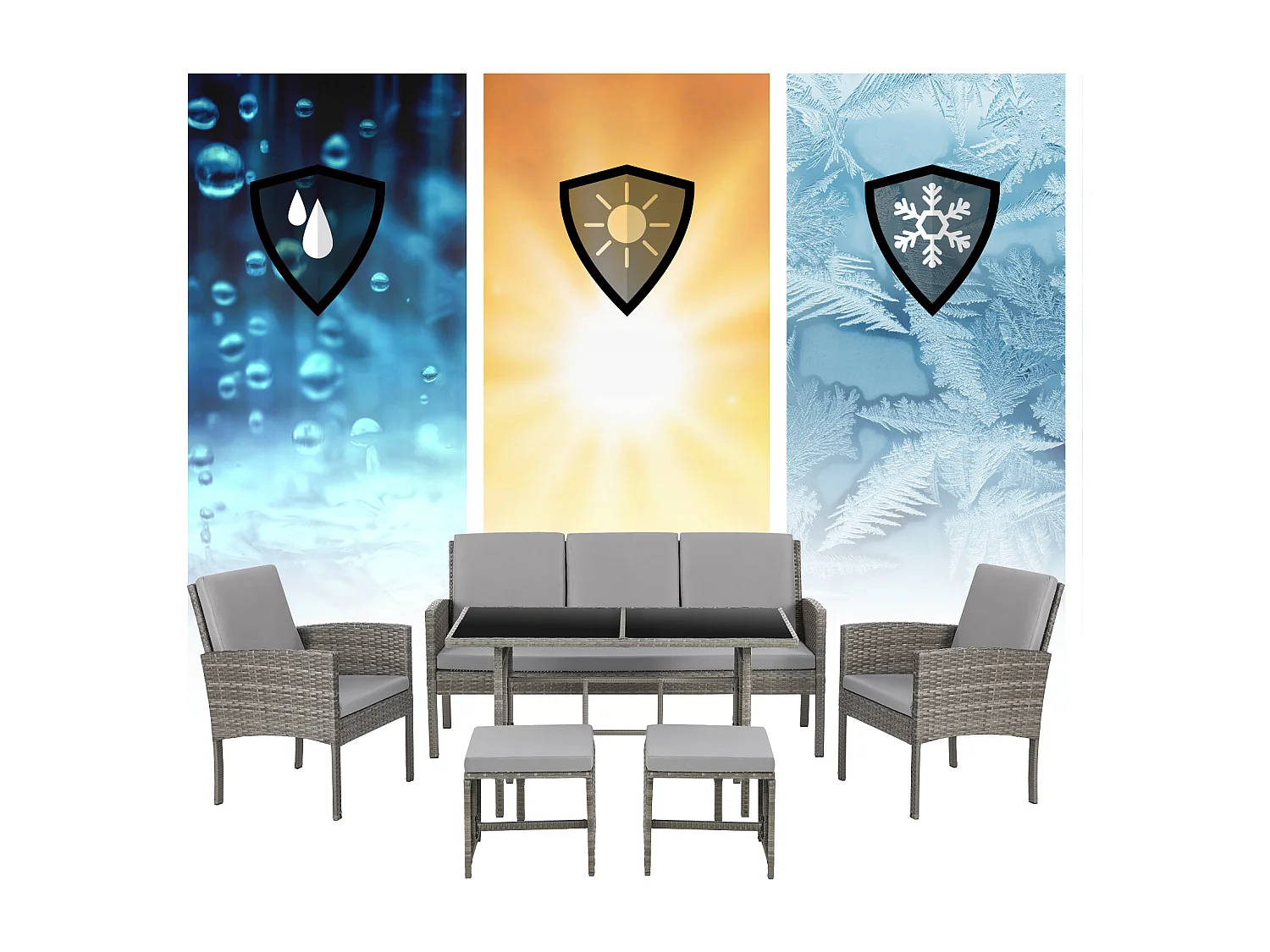 Meuble de jardin en poly rotin