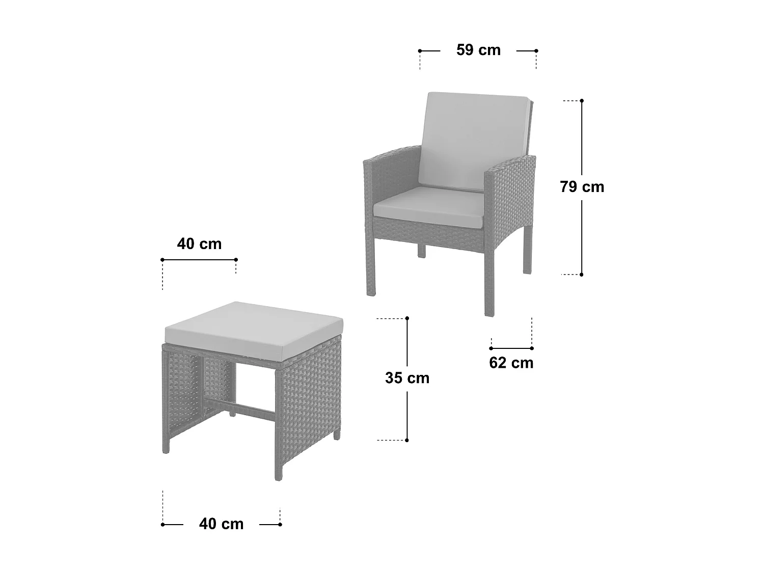 Meuble de jardin en poly rotin