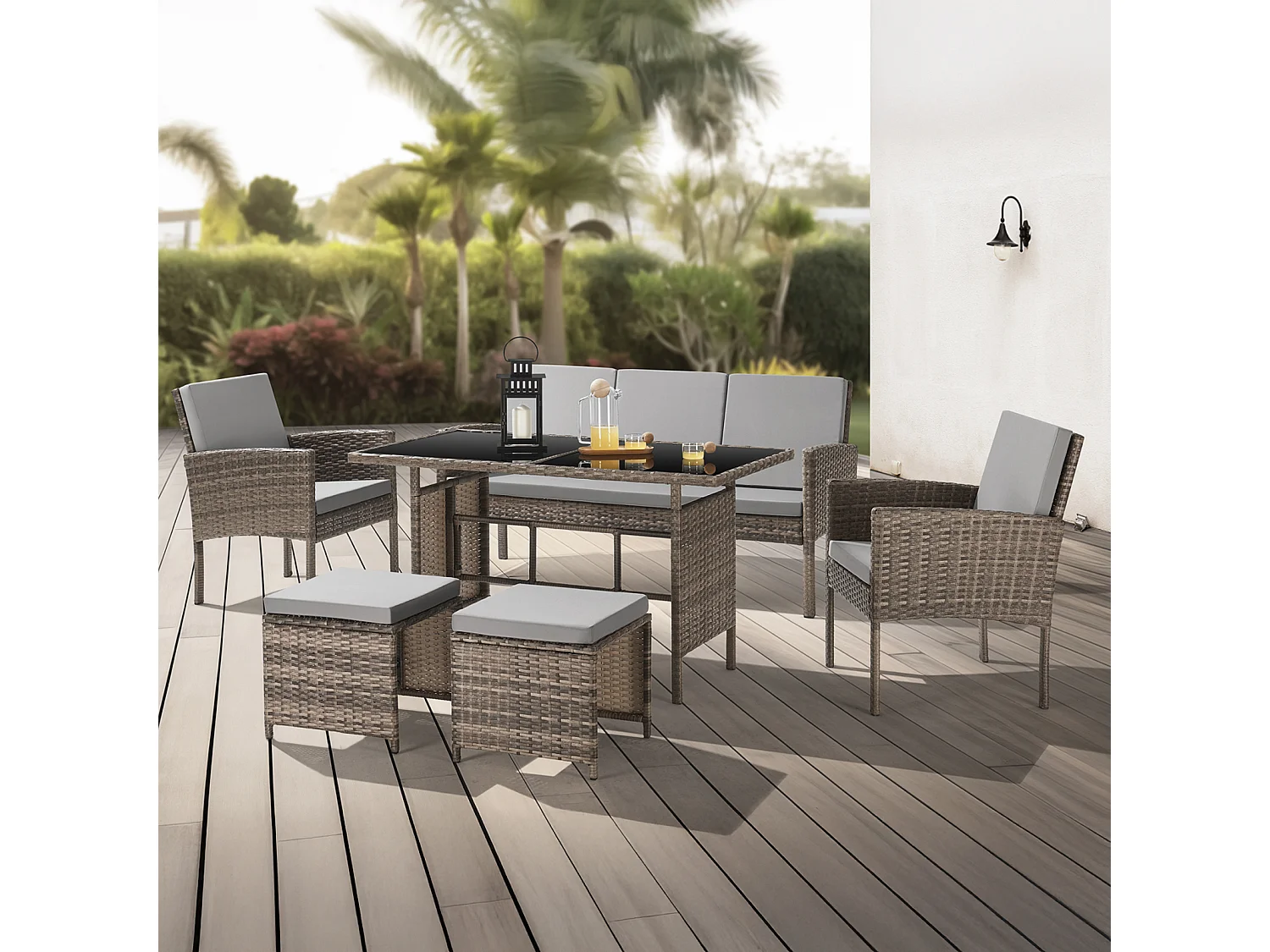 Meuble de jardin en poly rotin