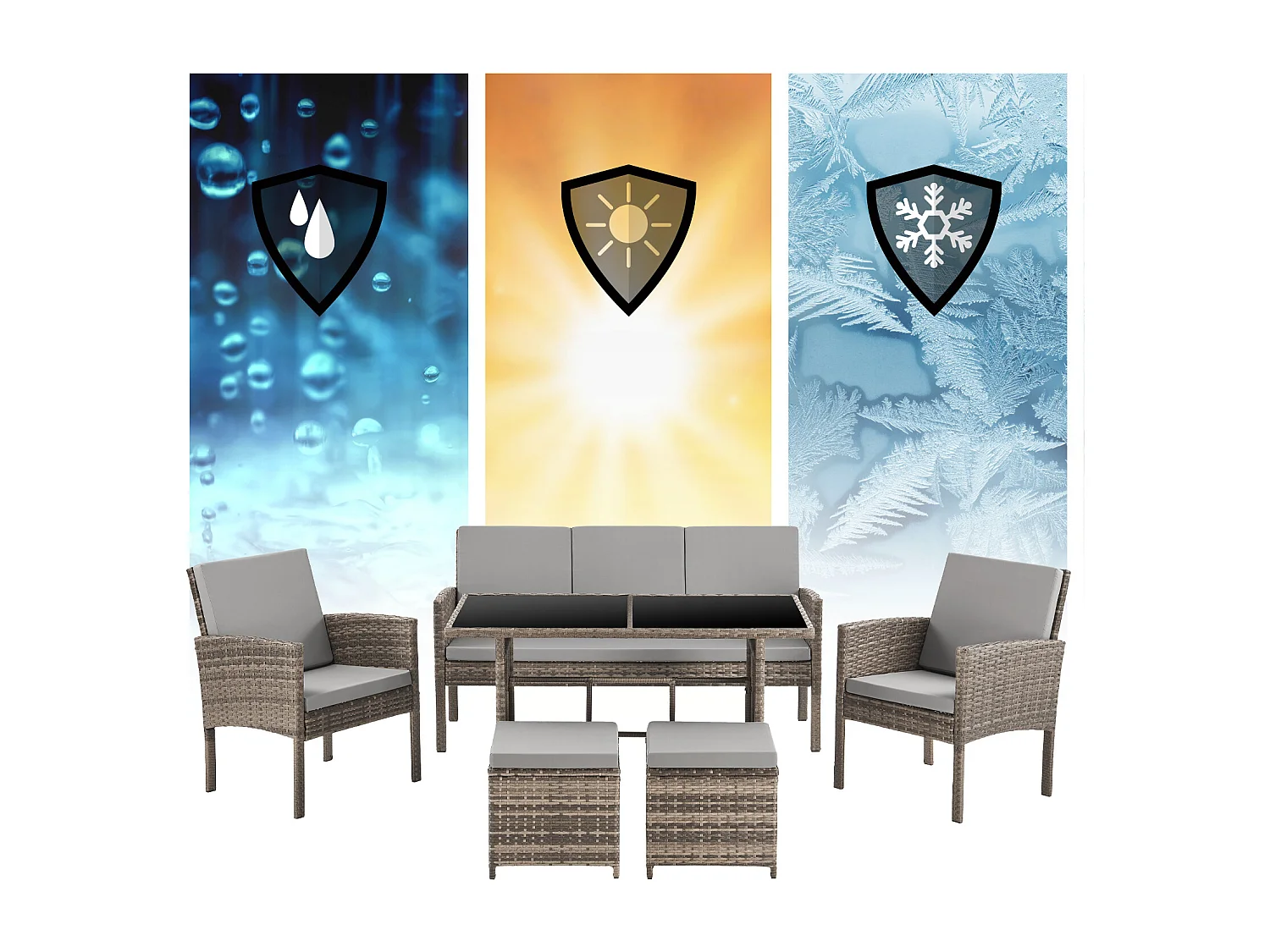 Meuble de jardin en poly rotin