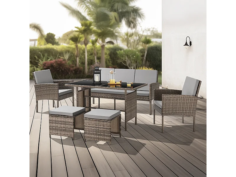 Meuble de jardin en poly rotin