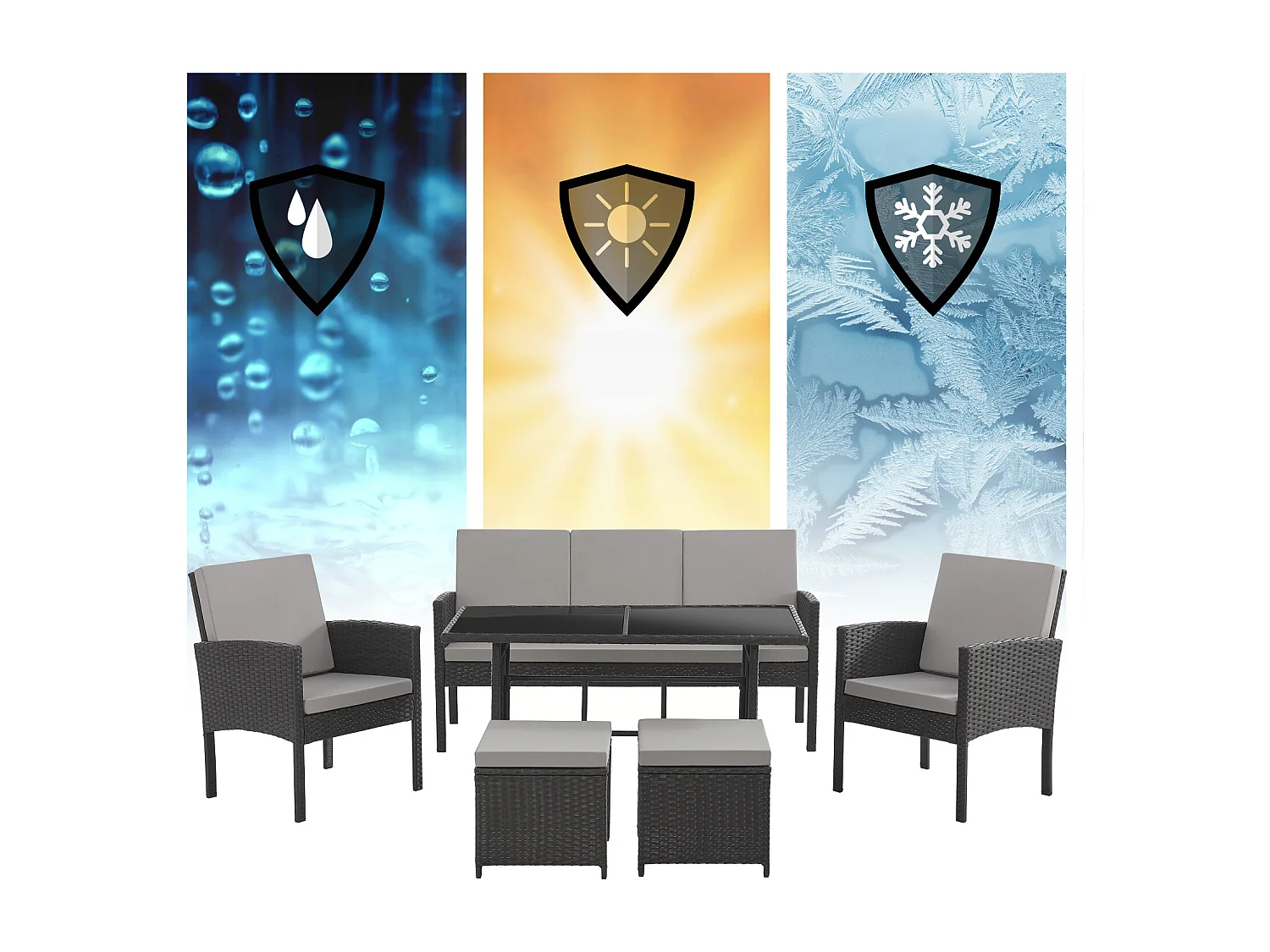 Meuble de jardin en poly rotin