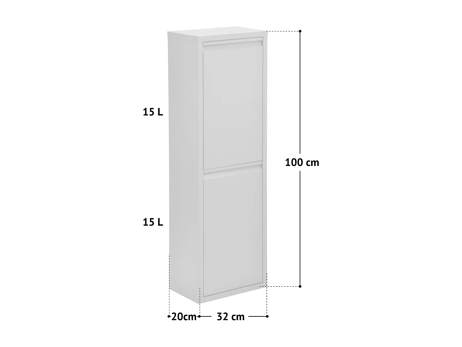 Poubelle de tri 2 x 15 L en inox