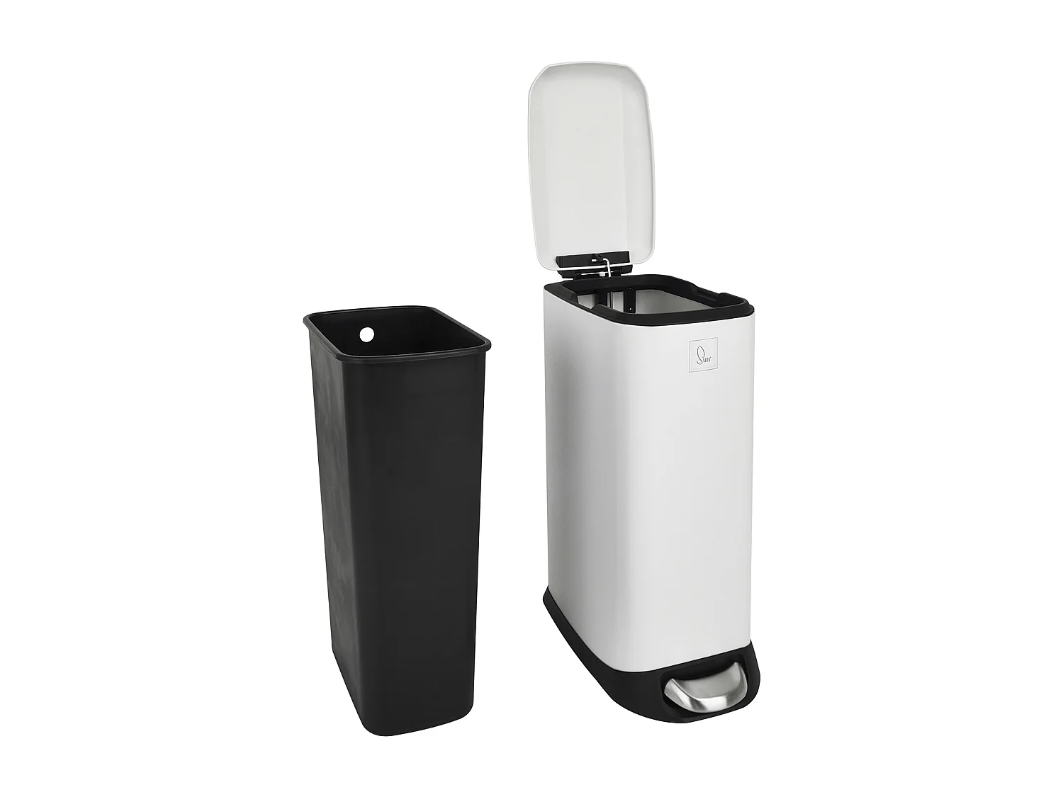 SVITA TS20 Poubelle à pédale 20 l avec seau intérieur et pédale blanc