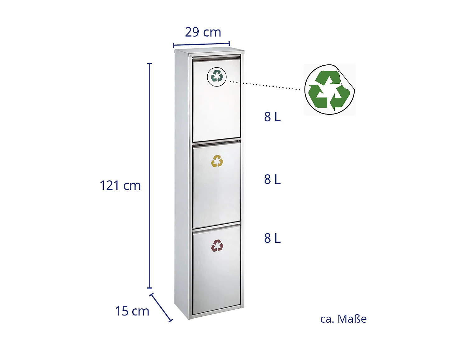 Poubelle verticale Tri sélectif