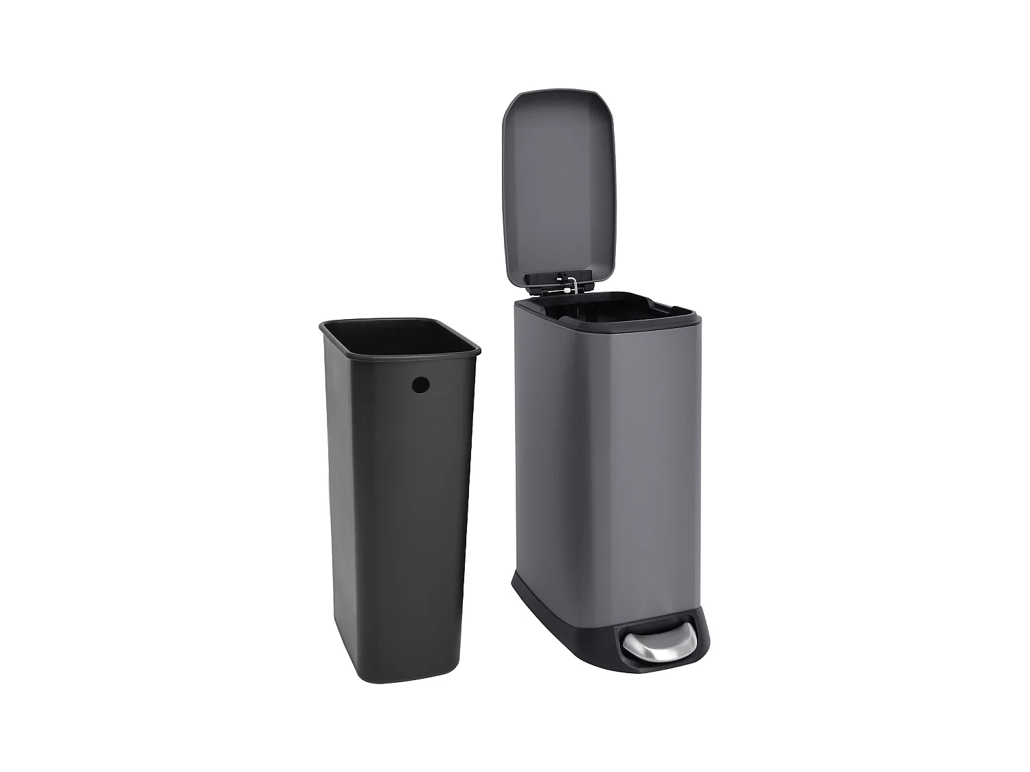 SVITA TS20 Poubelle à pédale 20 l avec seau intérieur et pédale gris