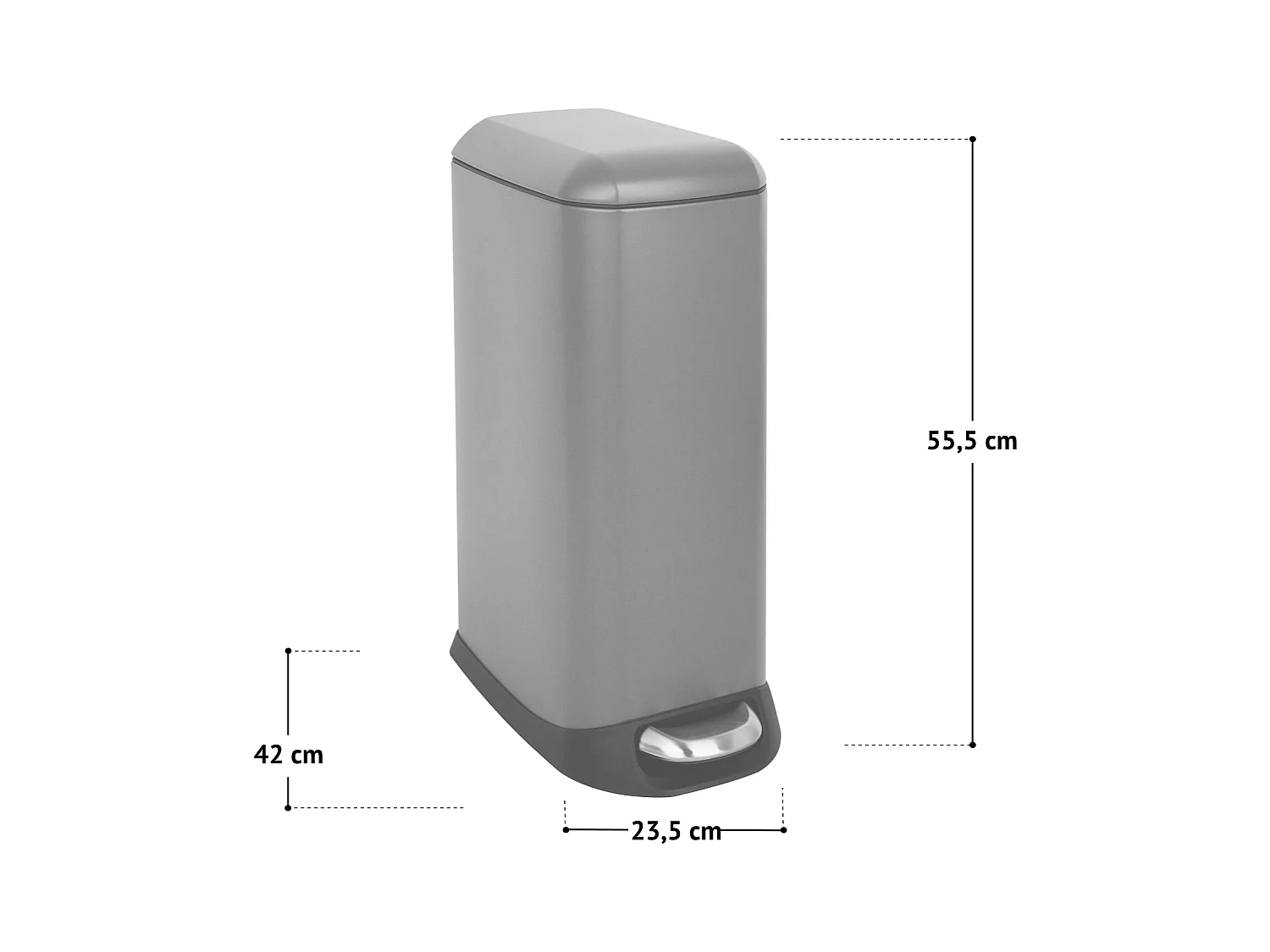 SVITA TS20 Poubelle à pédale 20 l avec seau intérieur et pédale gris