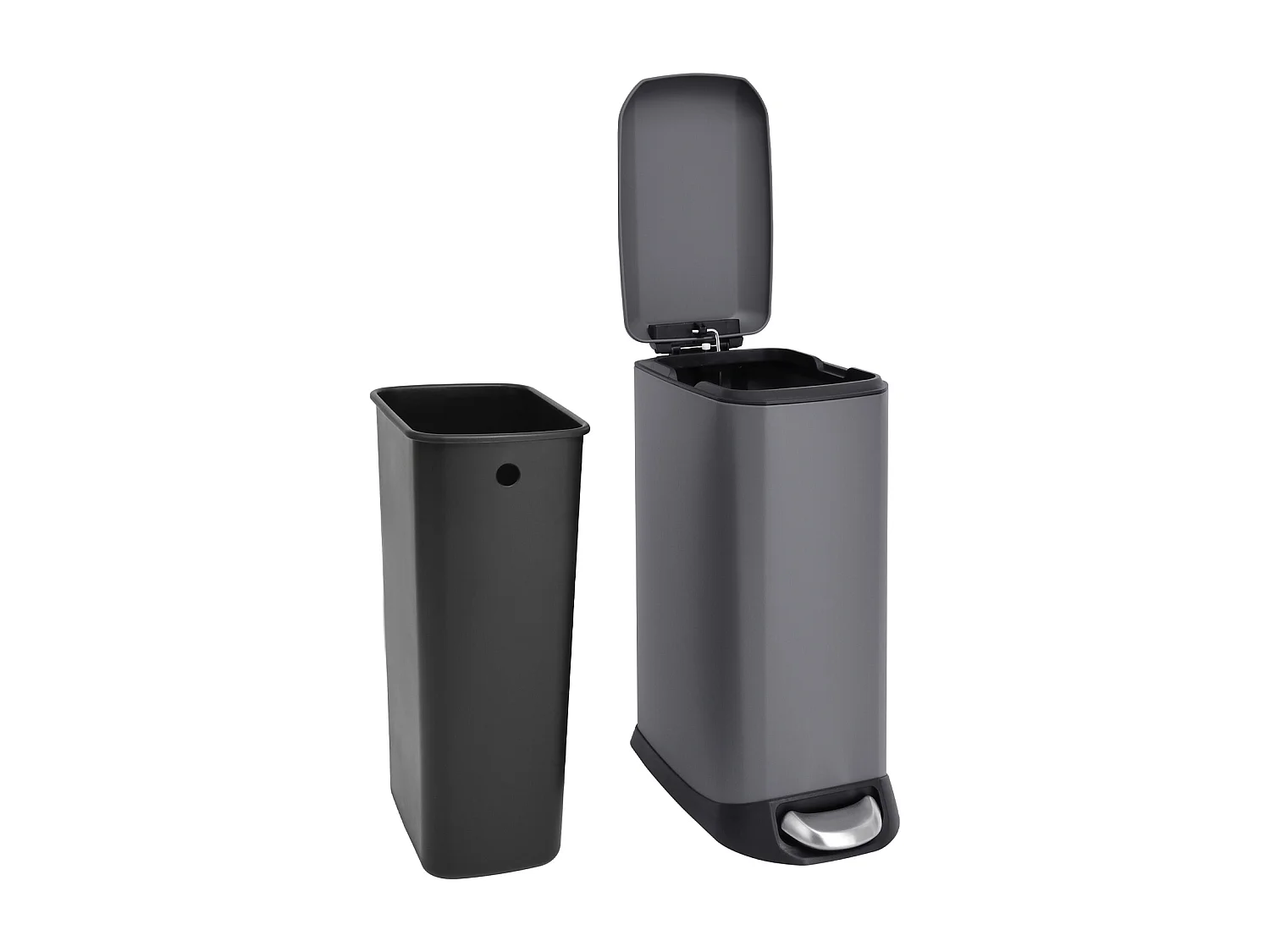 SVITA TS20 Poubelle à pédale 20 l avec seau intérieur et pédale gris