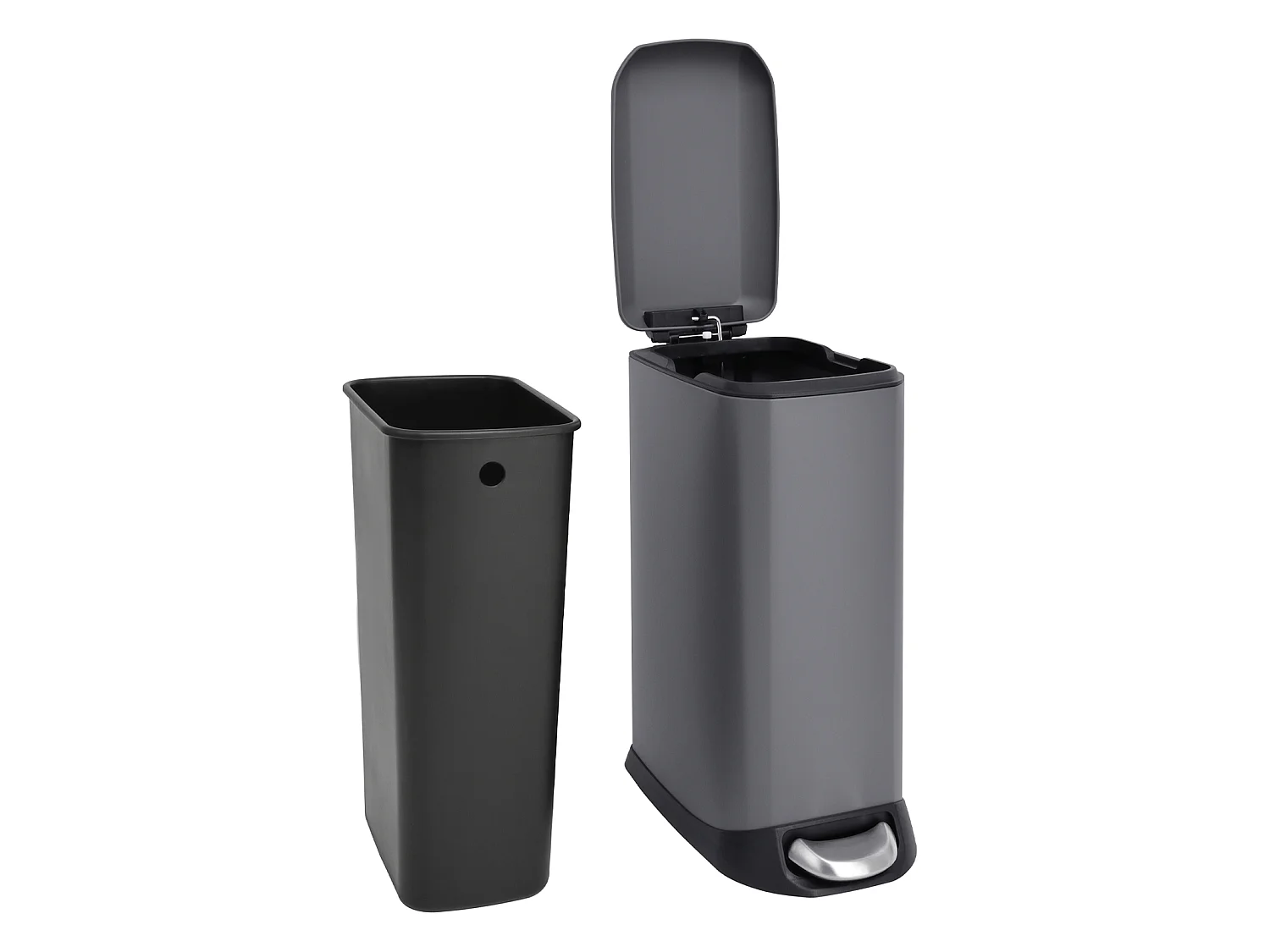 SVITA TS20 Poubelle à pédale 20 l avec seau intérieur et pédale gris