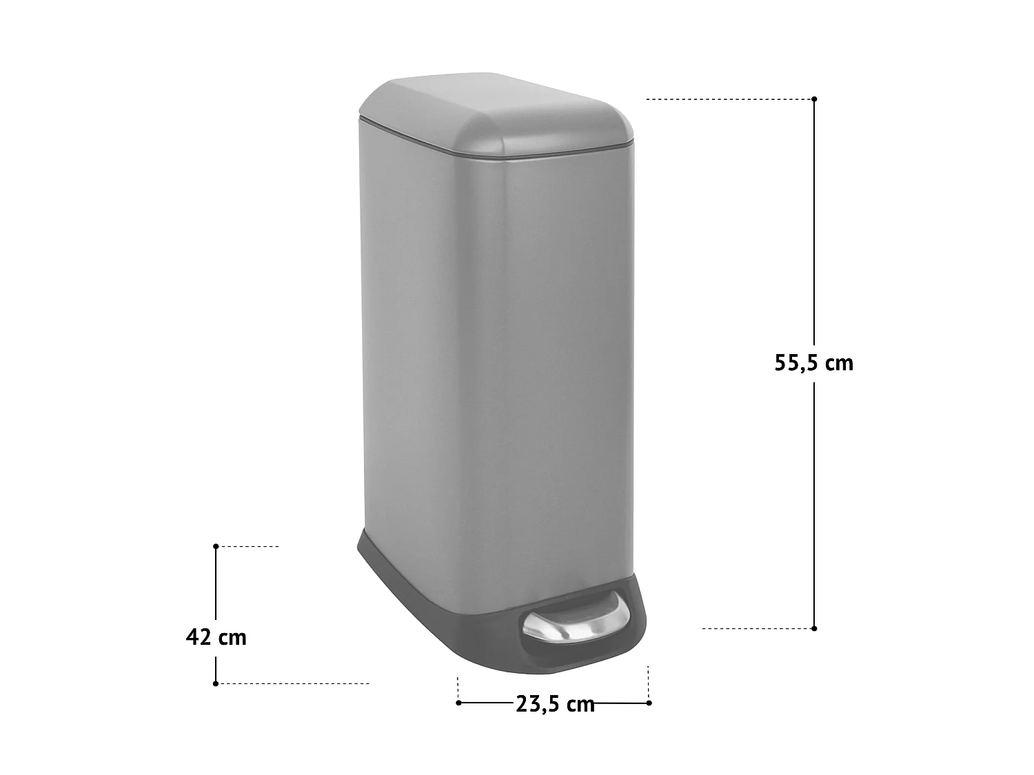 SVITA TS20 Poubelle à pédale 20 l avec seau intérieur et pédale gris