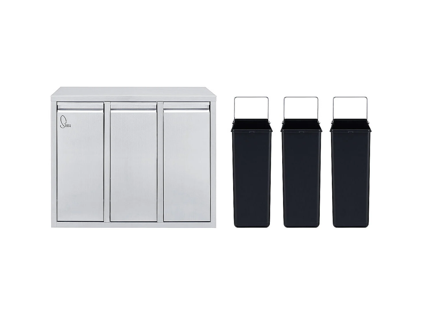 poubelle de tri 3x8L en inox