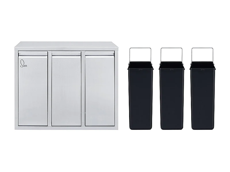 poubelle de tri 3x8L en inox