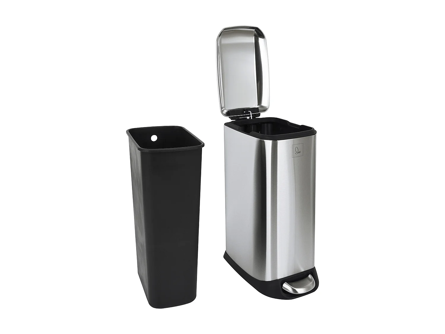 SVITA TS20 Poubelle à pédale 20 l avec seau intérieur et pédale argent